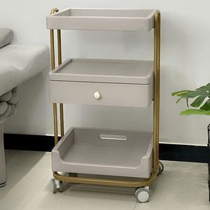 White 3 Tier Salon <b>Trolley</b> Rolling <b>Cart</b> Utility Storage Rack for Beauty Spa Salon - Product Image 4