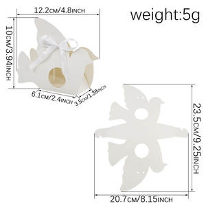 Cajas <span class=keywords><strong>de</strong></span> Papel para Regalos <span class=keywords><strong>de</strong></span> Bautizo con Ventana y Listón, Diseño <span class=keywords><strong>de</strong></span> Paloma, para Dulces y Galletas - Product Image 2