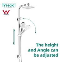 Frascio 304 Acier Inoxydable Filigrane Laiton Brossé Multifonction Ensemble De Douche Double Douche Sur Rail Colonne De Douche Avec Entrée D'eau
