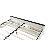 Factory Direct Farmhouse Cadre de lit en bois avec porte de grange coulissante Armoires de rangement et tête de lit