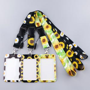 Sunflower Daisy Flower <b>Lanyards</b> for Neck with Card Holder Hard Plastic for ID Badges Keys Keychain for Women Men - Product Image 2