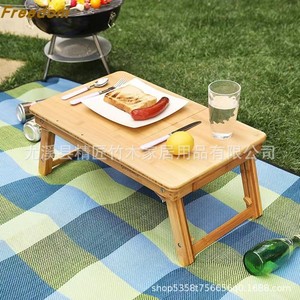 Bamboo Foldable Computer <b>Desk</b> Height Adjustable Lazy Table For Home <b>Study</b> Dormitory Use - Product Image 2