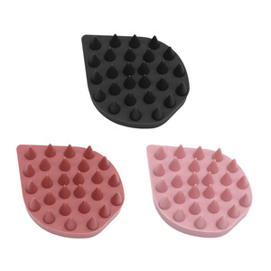 แปรงแชมพูซิลิโคนรูปทรงหยดน้ำเครื่องมือนวดดูแลเส้นผมสำหรับทำความสะอาดหนังศีรษะและผ่อนคลาย - Product Image 3