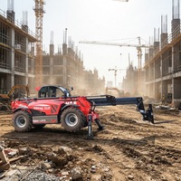 Chariot télescopique VANSE 4000 kg 14 m avec moteur diesel Cummins à commande hydraulique 4x4 pour la manutention de briques et d'acier sur chantier