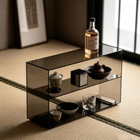 Table de chevet en acrylique personnalisée avec lampe LED rechargeable, 1 tiroir, design moderne pour chambre à coucher, mobilier d'hôtel