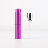 Carafes à parfum rechargeables de 8ml, vaporisateur d'atomiseur en aluminium rechargeable de voyage avec boîte en carton, vente en gros