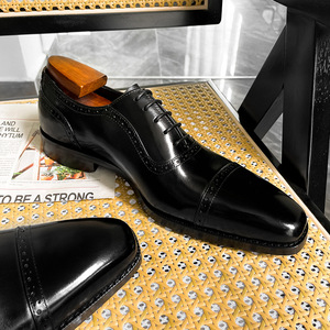 Zapatos de vestir formales italianos de alta calidad, zapatos Oxford elegantes, zapatos de fiesta y boda personalizados para hombres, zapatos de negocios con cordones - Product Image 4
