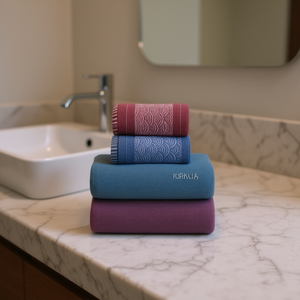 Juego de Toallas de Baño Turkua, Colores Mezclados, Jacquard Geométrico, Algodón Turco, Toallas Rectangulares para Adultos - Product Image 2