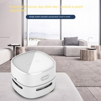 Vente Flash : Mini Aspirateur Robot Intelligent en Plastique, Portable, Collecteur de Poussière, Batterie Intégrée, Créatif et Pratique pour le Bureau