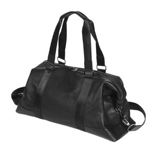 Leather Men's Commuter Handbag Large Capacity Black Solid Color Business Travel <b>Briefcase</b> Laptop Bag Soft Handle - Product Image 5