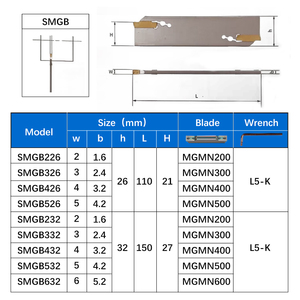 <span class=keywords><strong>Porte</strong></span>-outil de découpe et de rainurage SMGB26 SMGB32, en acier à ressort blanc de haute qualité, série SMGB, pour lames de coupe MGMN300 - Product Image 4