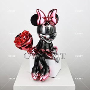Vente d'usine : Sculpture <span class=keywords><strong>de</strong></span> souris <span class=keywords><strong>de</strong></span> <span class=keywords><strong>dessin</strong></span> <span class=keywords><strong>animé</strong></span> chromée, Ornement <span class=keywords><strong>de</strong></span> décoration intérieure <span class=keywords><strong>Minnie</strong></span>, Sculpture Pop Art Mickey aux couleurs électrolytiques - Product Image 6