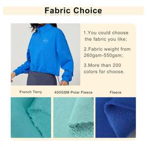 Sudadera con capucha de invierno de gran tamaño de lana con logotipo personalizado al por mayor, jersey verde, azul y amarillo, sudadera holgada con capucha en blanco para mujer - Product Image 2