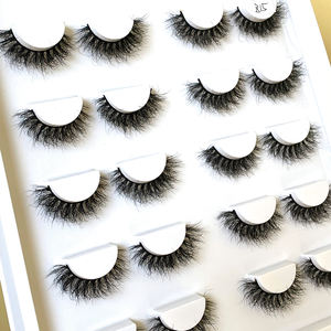 Faux Cils de Vison <span class=keywords><strong>5D</strong></span> de Luxe en Gros, Grande Barquette, Logo Personnalisé, Sans Cruauté, Cils de 15 mm, <span class=keywords><strong>Bande</strong></span> Noire, 10 Paires, Barquette Blanche - Product Image 4