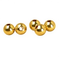Perles d'espacement rondes en laiton plaqué or 18 carats, à grand trou, pour la fabrication de bracelets et colliers DIY - Vente en gros