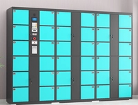 Système de Verrouillage Intelligent Électronique pour Armoire Métallique Extérieure de Supermarché avec Empreinte Digitale, Reconnaissance Faciale et Monnayeur, pour Stockage de Bagages Préassemblé