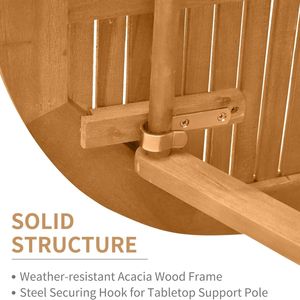 Muebles de Exterior, Juego de Mesa y Sillas Plegables de Madera Maciza de 3 Piezas, con 2 Sillas Plegables y Mesa de Centro <span class=keywords><strong>para</strong></span> Patio o Balcón - Product Image 4