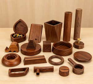 Boîte à souvenirs en bois personnalisée, service de gravure CNC, gravure de logo 3D, boîte cadeau en bois massif noyer noir, vente en gros OEM ODM - Product Image 1