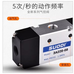 Válvula de Control Neumática Suodi 3A220-08 1/4 Pulgadas Gas Presión Máxima 1.0Mpa - Product Image 1
