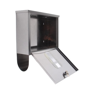 Boîte aux lettres murale en acier inoxydable, serrure avec clés, compartiment à journaux inclus, fenêtre de visualisation facile à assembler - Product Image 3