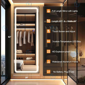 Vestidor personalizado LED <span class=keywords><strong>Espejo</strong></span> inteligente Piso Espejos vintage Longitud completa Tamaño grande para la habitación de la capa del baño - Product Image 4