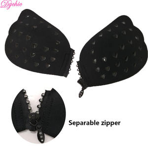 女性セクシースポンジウイング形状通気性洗えるストラップレスランジェリー穴ブレストジッパー付きフルアップブラッシャー - Product Image 3