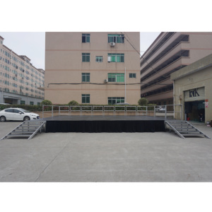 Plataforma de escenario portátil moderna de 4 pies x 8 pies, altura ajustable, para festivales y espectáculos. - Product Image 1