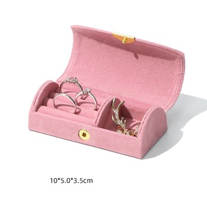 Caja Organizadora de Joyas Portátil Rectangular con Cierre de Botón para Anillos, Aretes, Pulseras y Collares, Venta al Por Mayor - Product Image 5