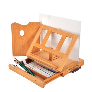 Professional Acrylic Panting Set Mini Box Easel for Painting Art <strong>Wood</strong> Easel Box with Drawer <strong>Palette</strong> - Product Image 1