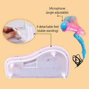 Kids Cartoon Music Toy Piano Keyboard 37 Keys Electronic <b>Battery</b> <b>Operated</b> Plastic Musical Multifunctional Instruments Microphone - Product Image 3