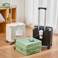 Petite valise de cabine spinner 18 pouces pour hommes et femmes, légère, en néoprène, avec port USB, étanche, respirante, avec serrure, livraison gratuite