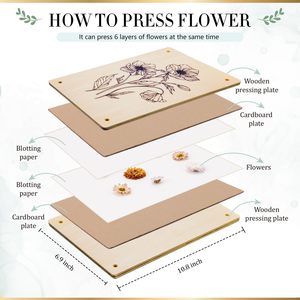 10.8" X 6.9" Large <strong>Flower</strong> <strong>Press</strong> <strong>Kit</strong> 6 Layers <strong>Flower</strong> Pressing <strong>Kit</strong> for Crafts Lovers Making Dried <strong>Flower</strong> - Product Image 2