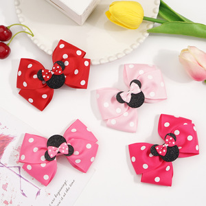 Jepit rambut pita busur Minnie Mouse manis untuk anak perempuan jepit rambut rias panjang tipis untuk anak-anak jepit rambut perempuan baru - Product Image 3