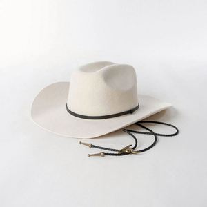 Wholesale Luxury Quality Vintage Lady Wide Brim Western Cowgirl Hats 100% Wool Fedora Felt Women Custom Cowboy Hat - Product Image 6