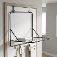 Porte-serviettes de salle de bain en métal pliable professionnel sur la porte et étendoir à vêtements d'intérieur Design peu encombrant Fabriqué en Chine