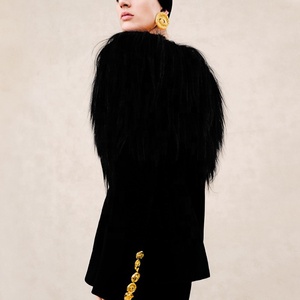 AIMEISI Nouvelle personnalité Street Style élégant une épaule <span class=keywords><strong>plume</strong></span> bouton irrégulier luxe <span class=keywords><strong>Blazer</strong></span> veste Blazers pour les femmes - Product Image 2