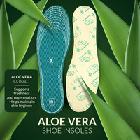Semelles pour adultes avec éliminateur d'odeurs de chaussures, semelles Ultrafresh apaisantes infusées à l'aloe vera pour bottes, baskets et chaussures habillées