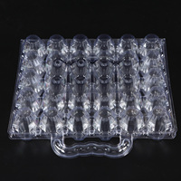 Boîte de transport en plastique transparent pour 30 œufs avec poignée, réutilisable, pour ferme, marché et emballage de détail