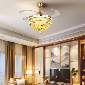 Crystal <b>Ceiling</b> <b>Fan</b> Light Fixture Fandelier with <b>Remote</b> 6 Speed Reversible Motor Indoor Decorative Lighting for Home Hotel - Product Image 2