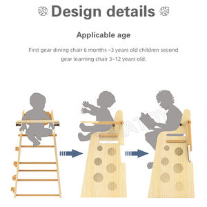 Xiair-Mesa <span class=keywords><strong>de</strong></span> alimentación <span class=keywords><strong>de</strong></span> madera para bebé, asiento <span class=keywords><strong>de</strong></span> silla alta <span class=keywords><strong>de</strong></span> seguridad para bebé, silla plegable para comer, comedor con escalera <span class=keywords><strong>de</strong></span> escalada - Product Image 4