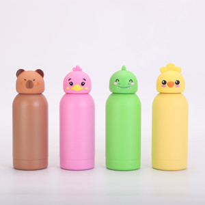350ml 500ml Cute Cartoon Animal Silicone Lid Stainless Steel Eco-Friendly Double Wall Vacuum Insulated Kids <b>Bottle</b> 12-24 Hours - Product Image 2