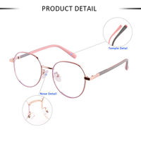 Lunettes optiques anti-bleu à la mode montures métalliques lunettes miroir à monture ronde pour enfants