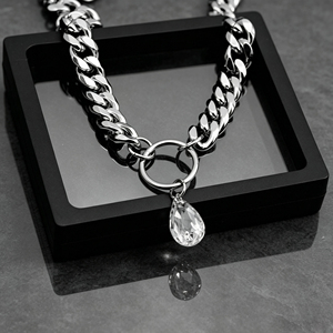 Kalung Rantai Cuban Kasar Model Drill Power dari Baja Anti Karat, Tidak Luntur, Ringan, Keren, Bergaya Hip Hop, Aksesoris Trendi - Product Image 2