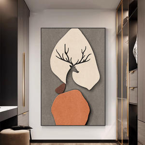 <span class=keywords><strong>Peinture</strong></span> à l'huile sur toile en <span class=keywords><strong>acrylique</strong></span> et grès, art mural moderne fait à la main, décoration d'intérieur de luxe, thème animal <span class=keywords><strong>abstrait</strong></span> (<span class=keywords><strong>cheval</strong></span>), style Factory Living, Farmed - Product Image 6