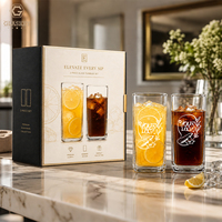 Verres à boire carrés pour hôtel, 280 ml, 300 ml, verres à parois épaisses, compatibles lave-vaisselle, verres à eau et à jus de qualité supérieure, boîte cadeau personnalisée