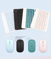 Set Keyboard dan Mouse Nirkabel Ultra Tipis Berwarna 10 Inci, Tipe C USB untuk Mac