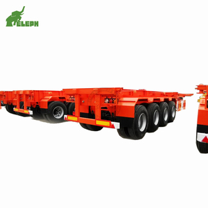 Trung Quốc 2 + 3 trục 20ft + 40ft siêu liên kết liên kết phẳng xe tải Trailer Đôi Kéo Container phẳng Trailer bán - Product Image 2