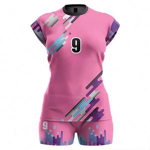 Uniformes de Voleibol Profesionales Sublimados en Rosa, Venta al por Mayor, Ajuste Cómodo, Secado Rápido, Ropa Deportiva con Logotipo Personalizado - Product Image 2