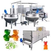 Línea de maquinaria automática pequeña de alta velocidad para hacer dulces de gelatina, máquina de caída de dulces duros, máquina de goma de oso