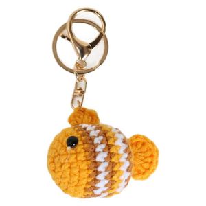 Creative Handmade Plush Crochet Keychain Fish Pendant Weaving Keychain Pendant Bag <b>Ornament</b> Accessories - Product Image 3